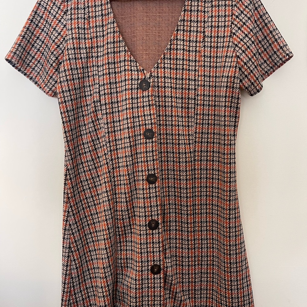 Zara Orange and Black Knit Dress